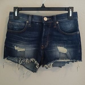 Express Mid Rise Button Front Jean Shorts